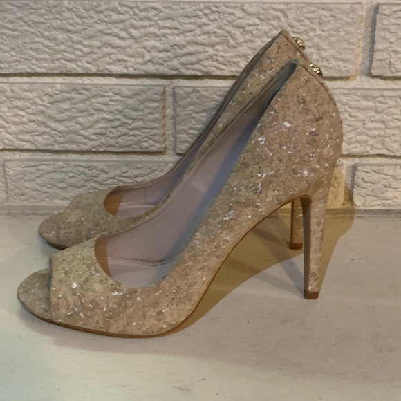 Vince Camuto Light Cork Open Toe Heels - Picture 5 of 8